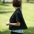 Gallery viewerに画像を読み込む, the last flower of the afternoon Open-collar cropped overshirt
