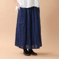 Gallery viewerに画像を読み込む, ICHI ANTIQUITÉS INDIGO LINEN SKIRT / 1100922