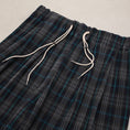 갤러리 뷰어로 이미지로드, sillage circular pleats pants deadstock watahiko tex navy plaid / SL25FW-CLPLDSW-NVCH