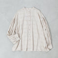 Gallery viewerに画像を読み込む, maison de soil COTTON/SILK SELF FINE CHECK BANDED COLLAR SHIRTS WITH MINI PINTUCK / INMDS26711