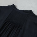 Gallery viewerに画像を読み込む, maison de soil COTTON/SILK SELF FINE CHECK BANDED COLLAR SHIRTS WITH MINI PINTUCK / INMDS26711