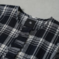 Gallery viewerに画像を読み込む, maison de soil HANDWOVEN HEAVY COTTON UNIQUE GINGHAM CHECK FRILL&PINTUCK SHIRTS WITH LACE / INMDS26742
