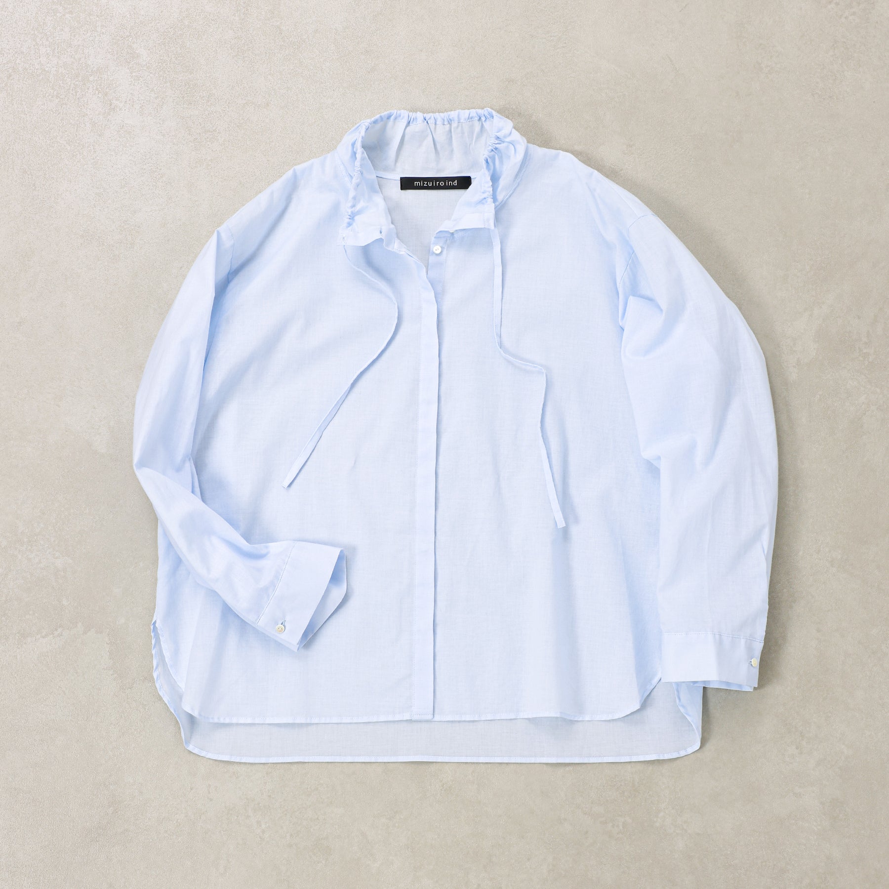 mizuiro ind ギャザースタンドカラーシャツ / 3-230106