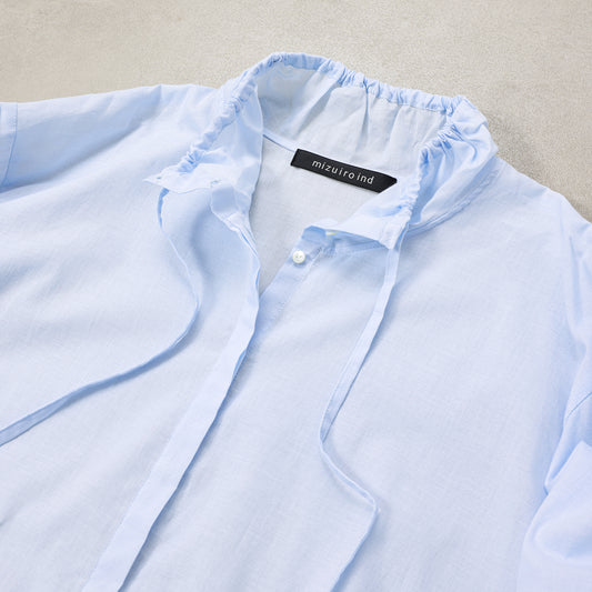 mizuiro ind ギャザースタンドカラーシャツ / 3-230106