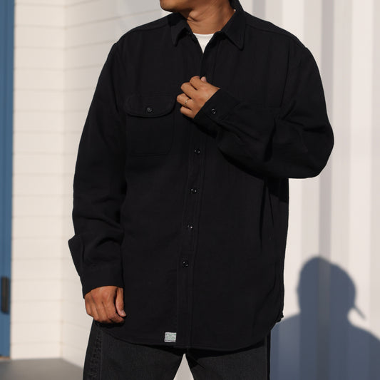 orSlow VINTAGE FIT BLACK FLANNEL SHIRT