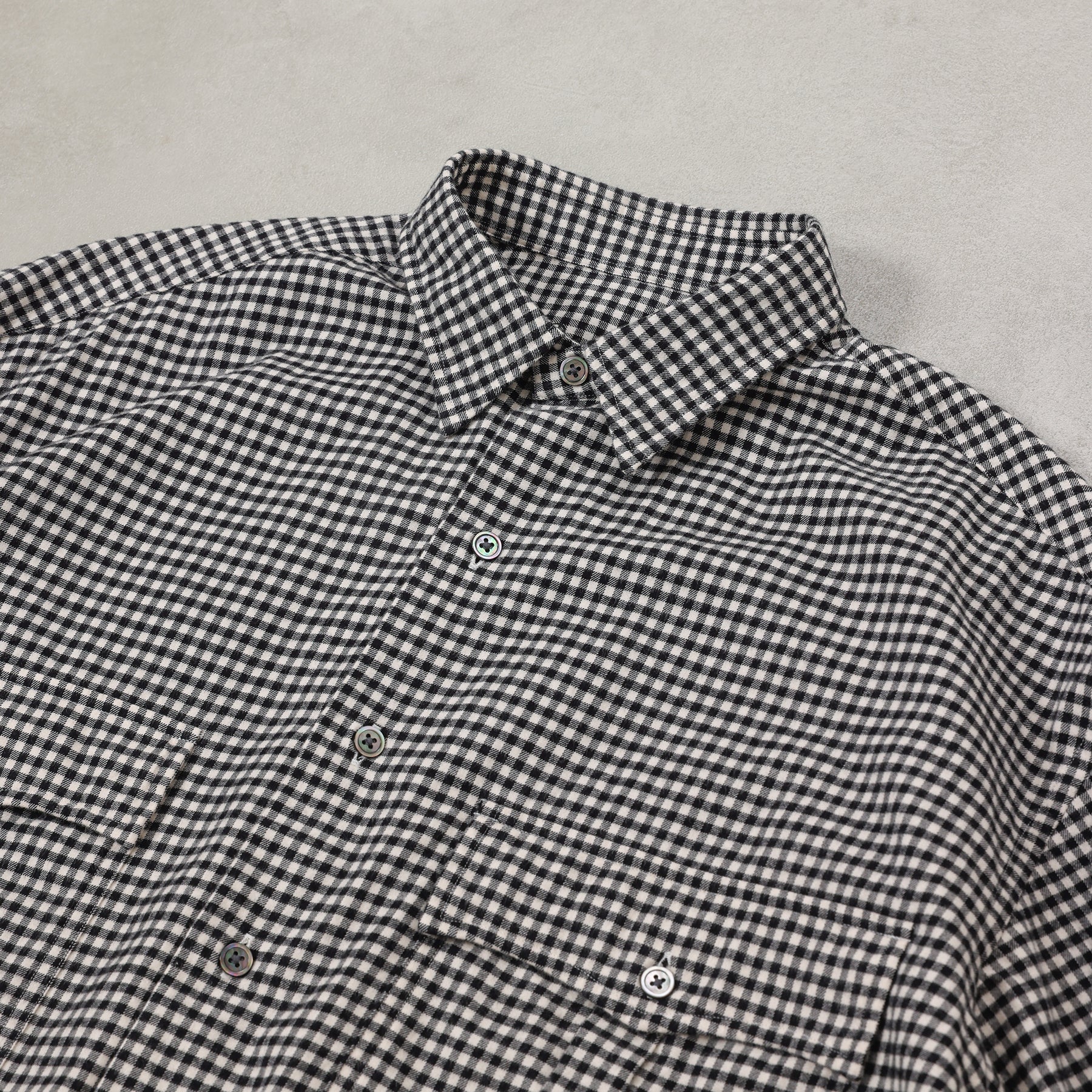 Porter Classic ROLL UP FLANNEL GINGHAM CHECK SHIRT / PC-016-3042