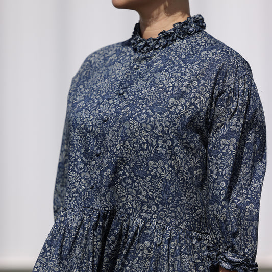 A PIECE OF LIBRARY リバティローンブルーファームワンピース / 826502