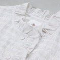 Load image into Gallery viewer, maison de soil POWER LOOM COTTON DOBIE CHECK FLOWER HAND SCREEN PRINT FRENCH/SL FRILL COLLAR SHIRTS / INMDS26092
