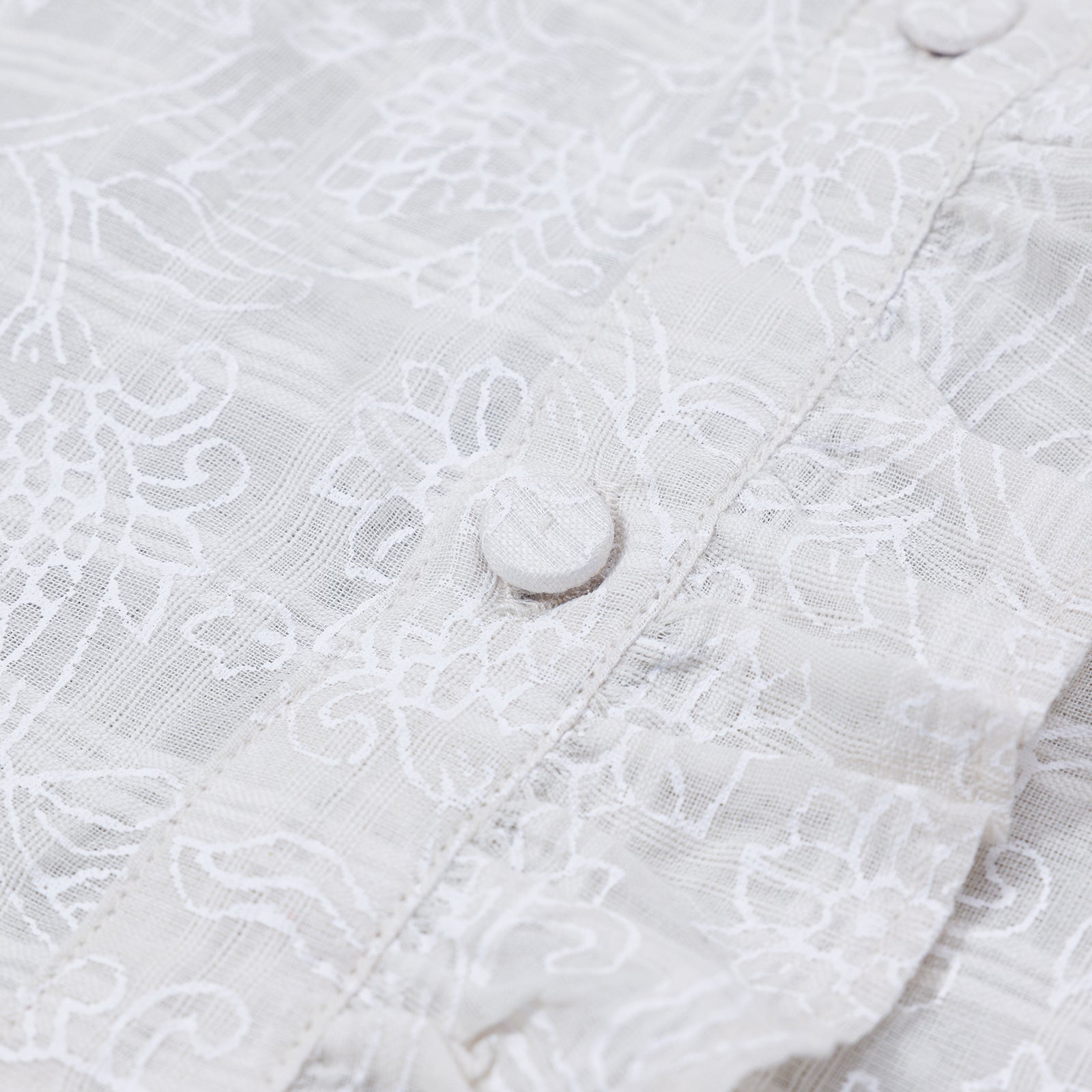maison de soil POWER LOOM COTTON DOBIE CHECK FLOWER HAND SCREEN PRINT FRENCH/SL FRILL COLLAR SHIRTS / INMDS26092