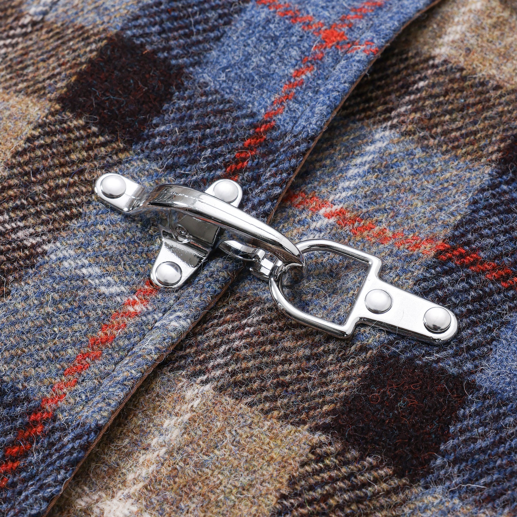 sillage fireman coat beige blue plaid harris tweed / SL25FW-FMJKHT-BBLCH
