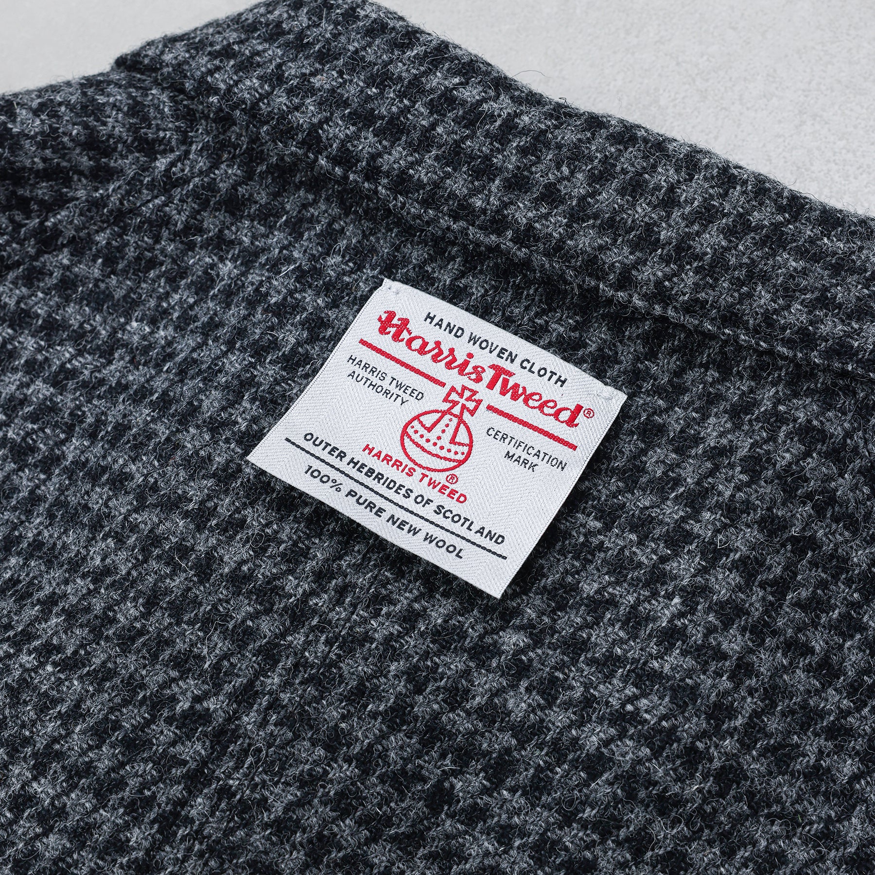 sillage fireman coat houndstooth black harris tweed / SL25FW-FMJKHT-HTBL