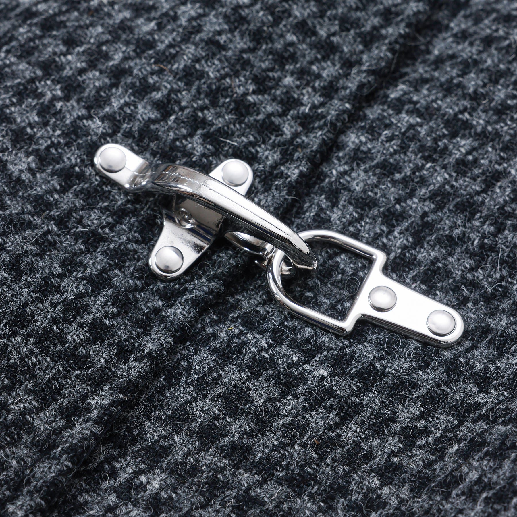 sillage fireman coat houndstooth black harris tweed / SL25FW-FMJKHT-HTBL