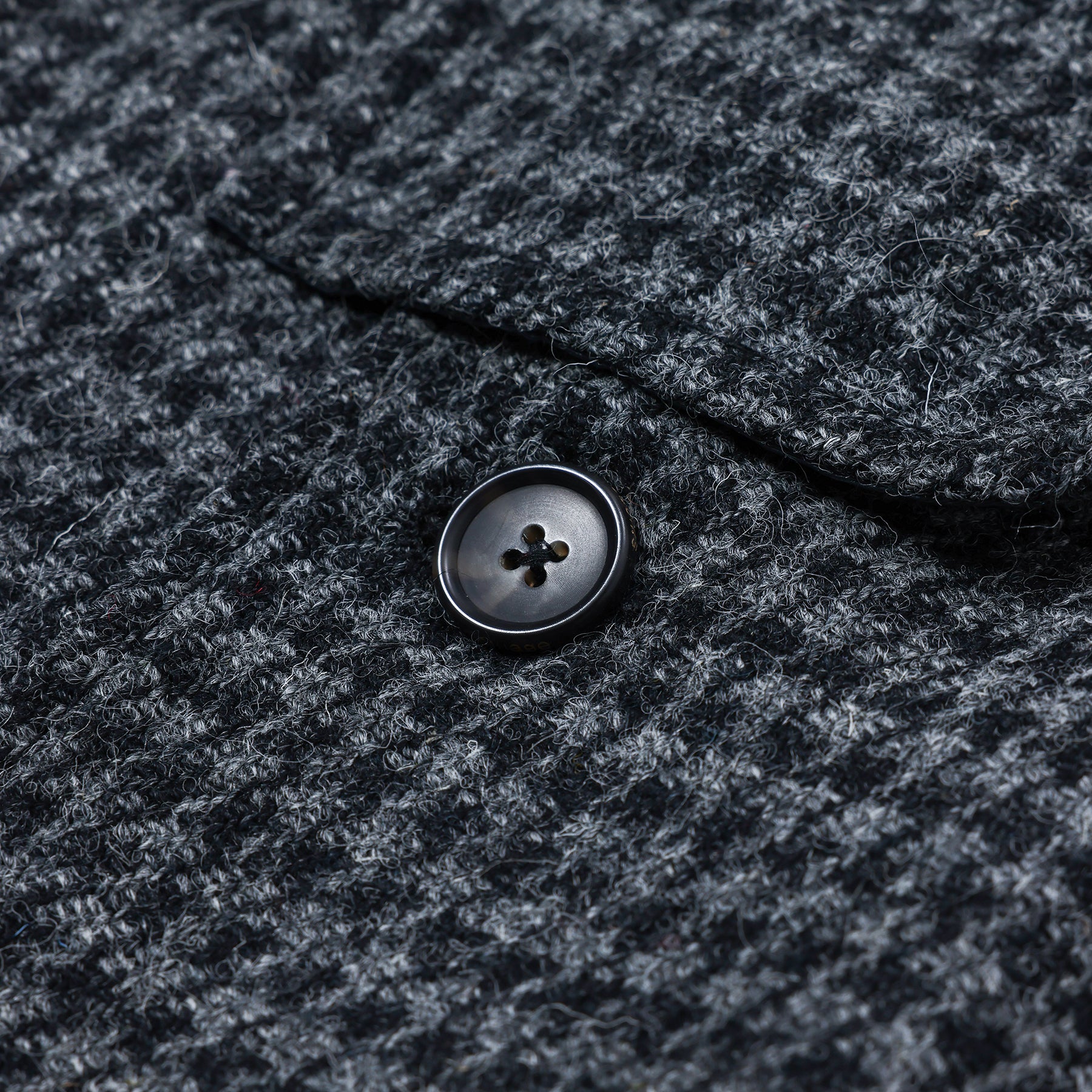 sillage fireman coat houndstooth black harris tweed / SL25FW