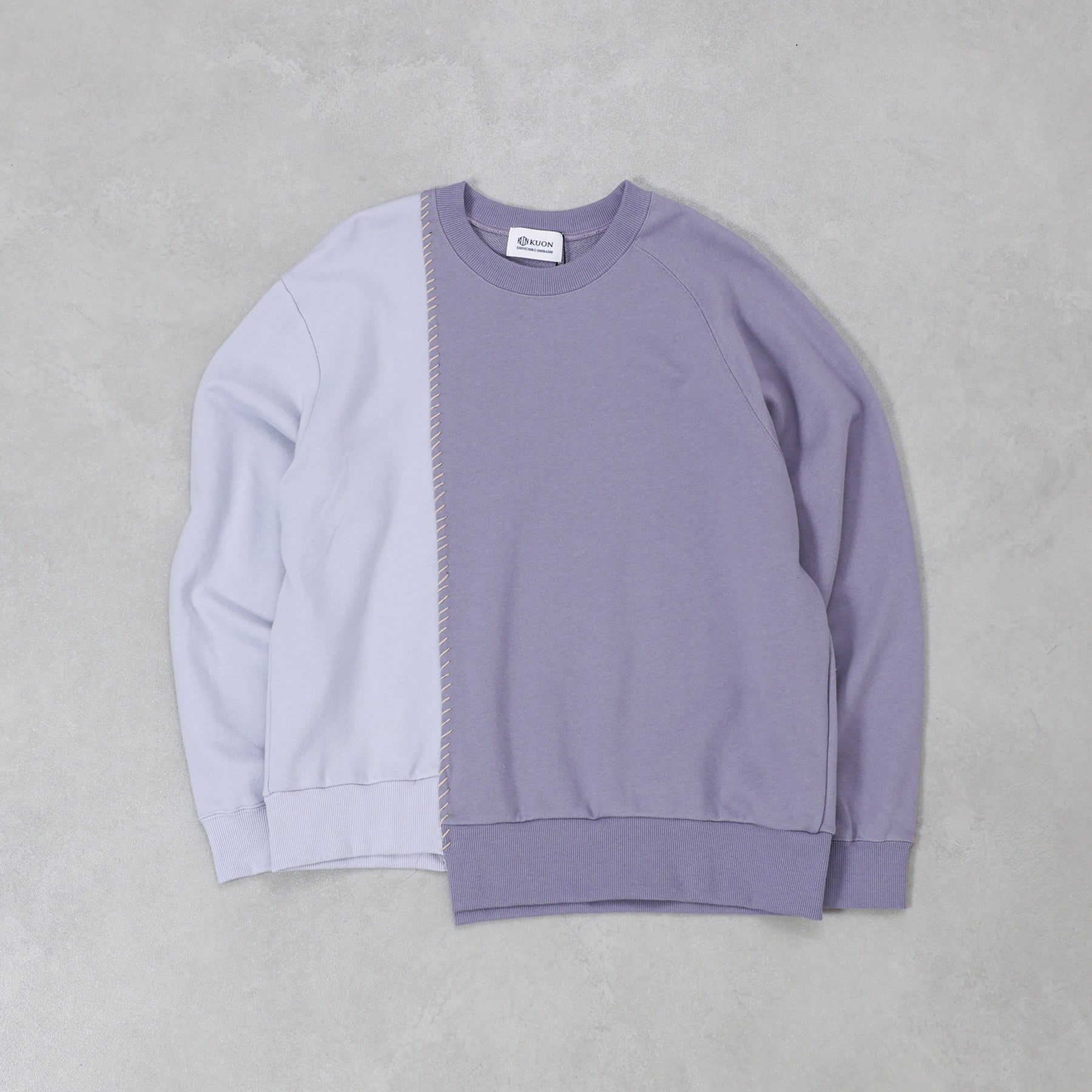 KUON SASHIKO DOCKING SWEATSHIRT / 116CS01DB52