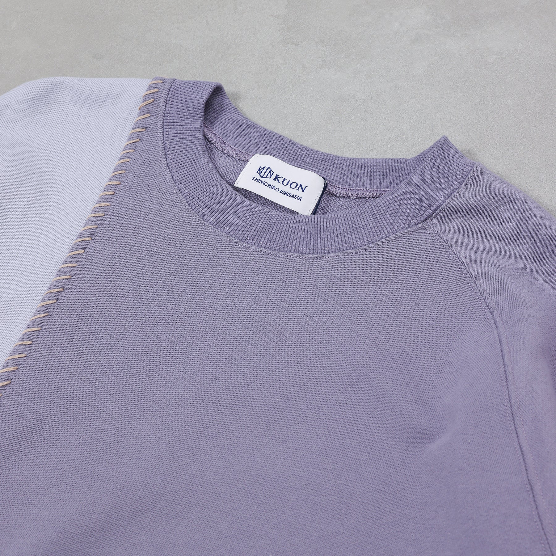 KUON SASHIKO DOCKING SWEATSHIRT / 116CS01DB52