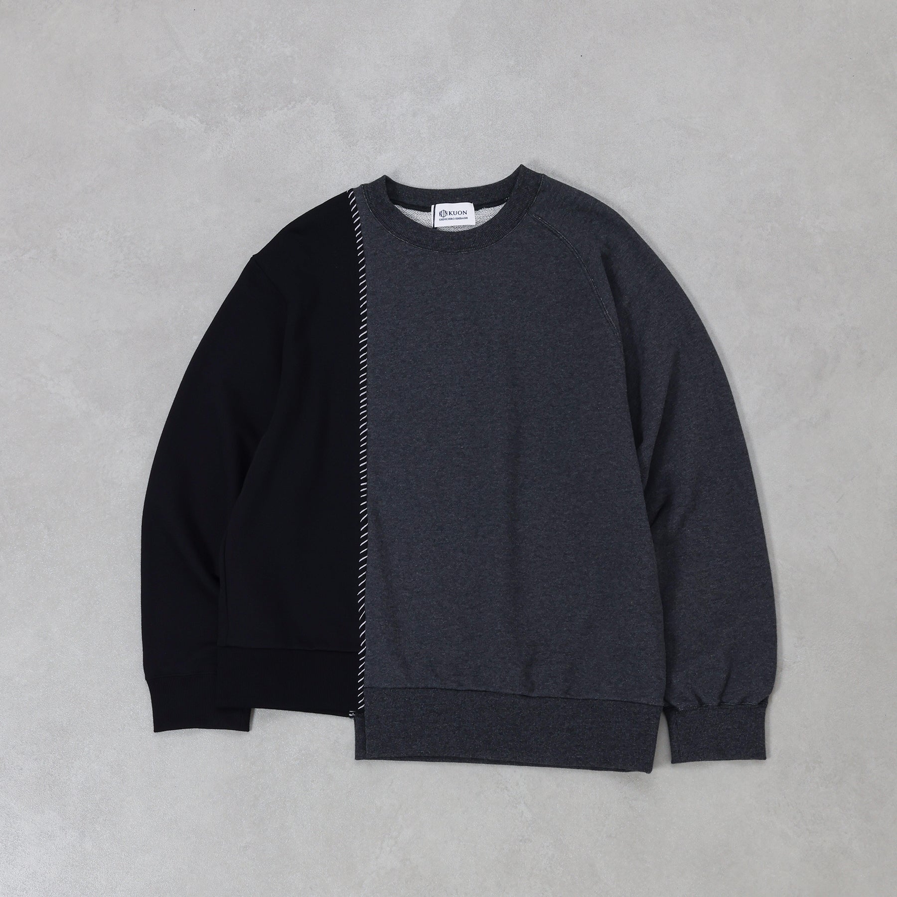 KUON SASHIKO DOCKING SWEATSHIRT / 116CS01DB52