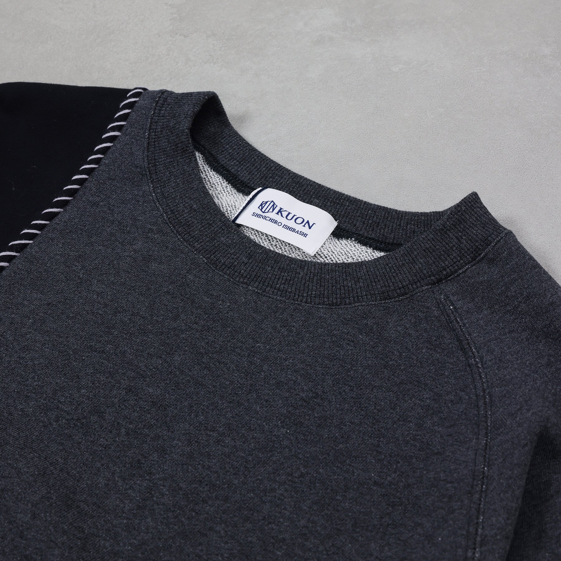 KUON SASHIKO DOCKING SWEATSHIRT / 116CS01DB52