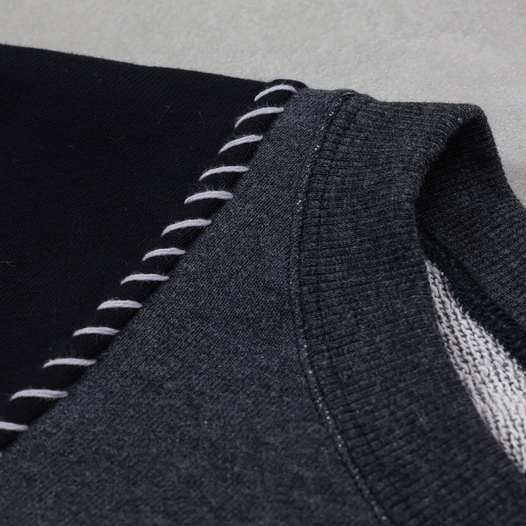 KUON SASHIKO DOCKING SWEATSHIRT / 116CS01DB52