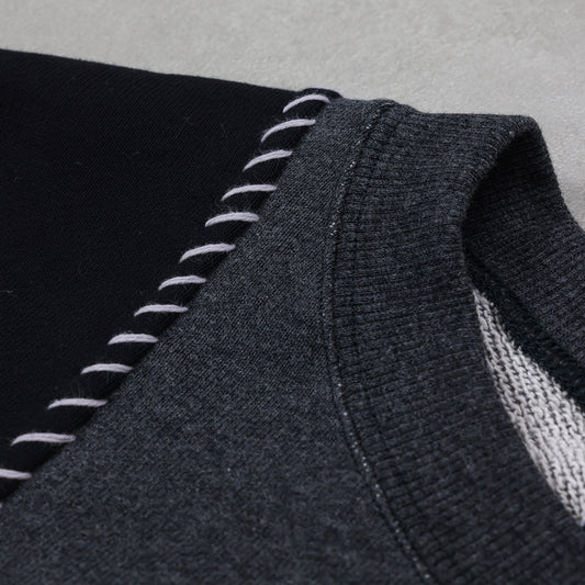 KUON SASHIKO DOCKING SWEATSHIRT / 116CS01DB52