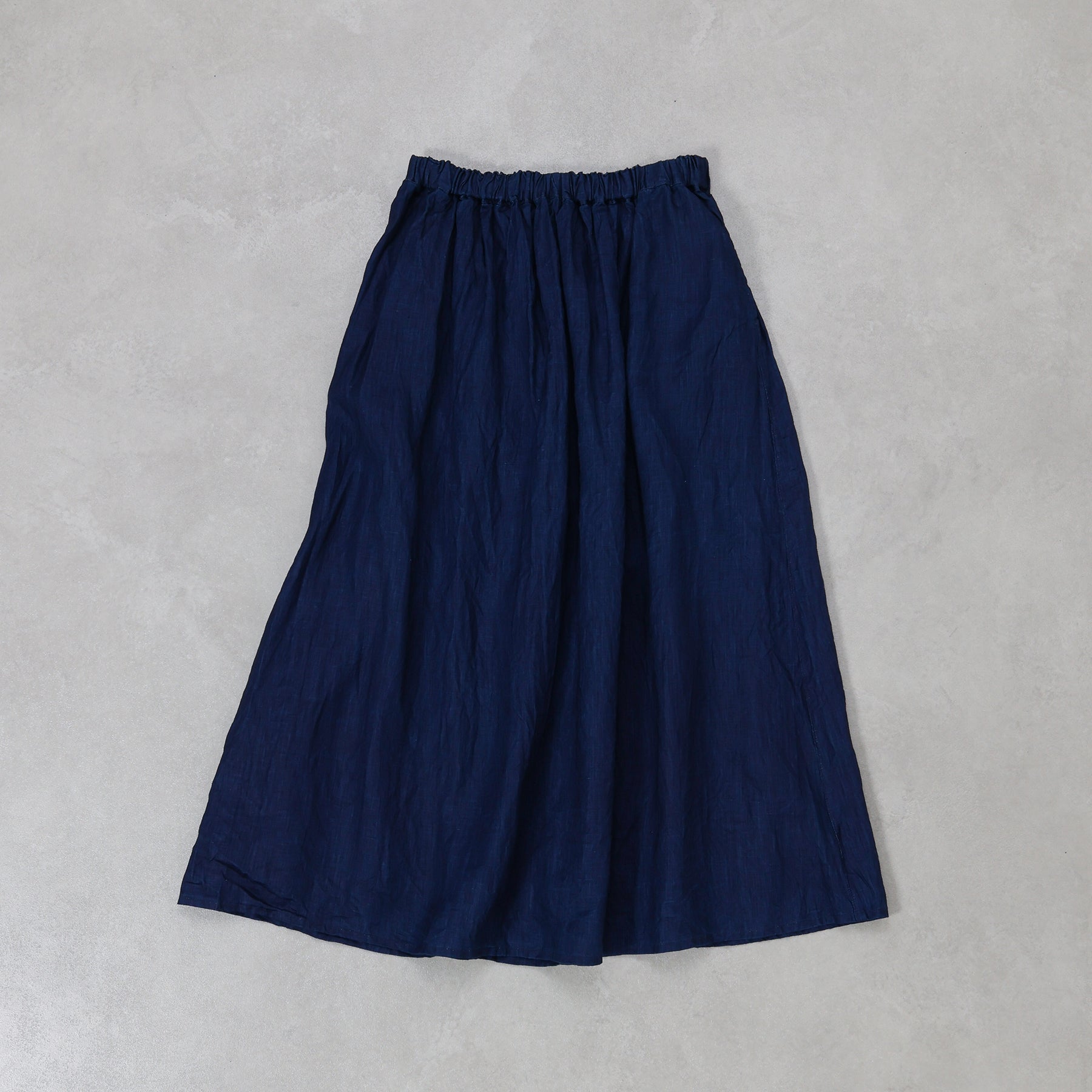 ICHI ANTIQUITÉS INDIGO LINEN SKIRT / 1100922