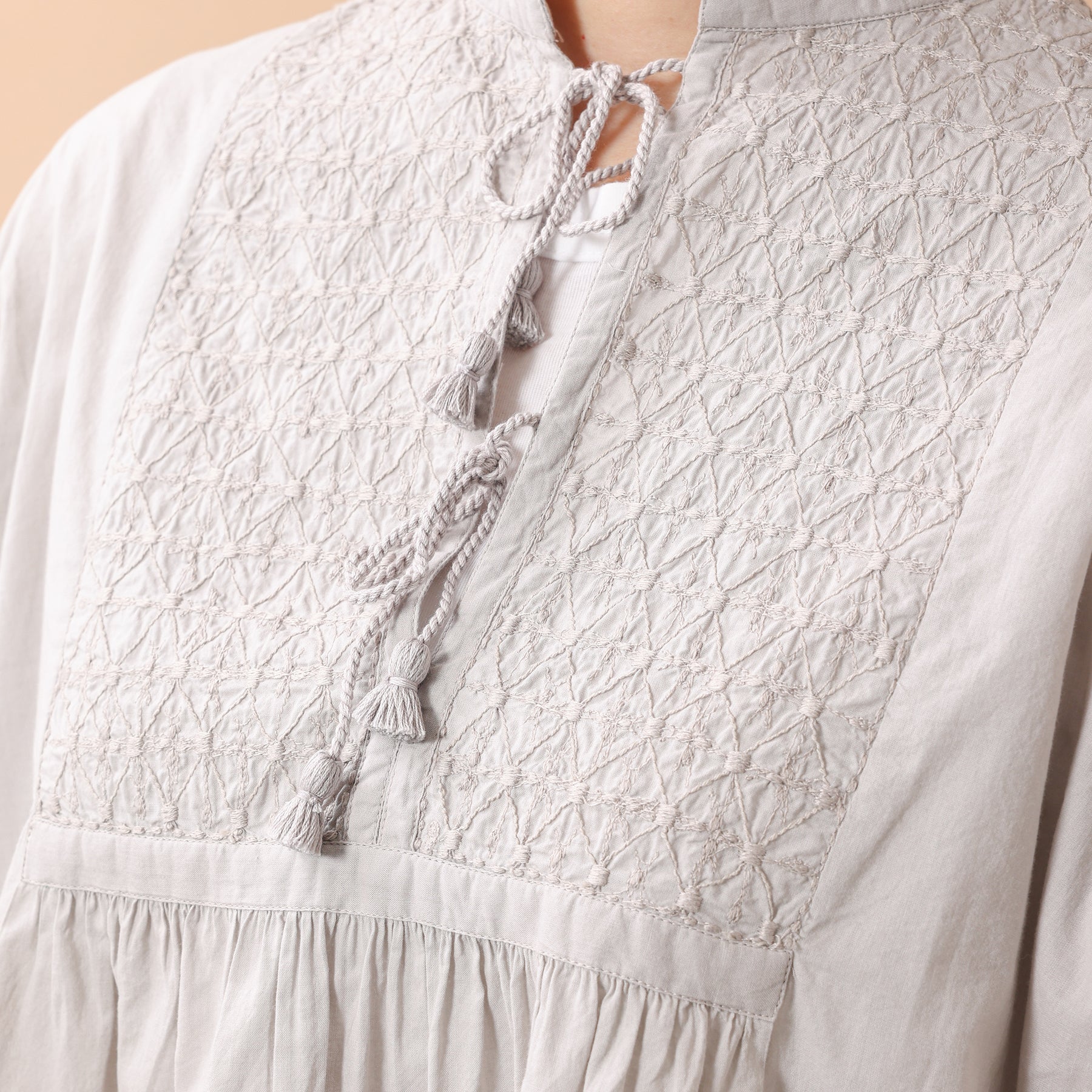 maison de soil BANDED COLLAR EMB TUNIC / S2626222000