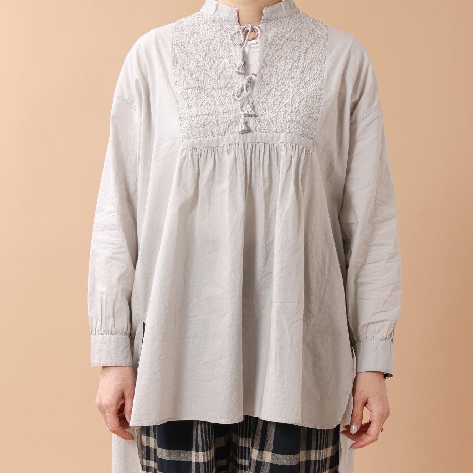 maison de soil BANDED COLLAR EMB TUNIC / S2626222000