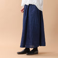 Gallery viewerに画像を読み込む, ICHI ANTIQUITÉS INDIGO LINEN SKIRT / 1100922
