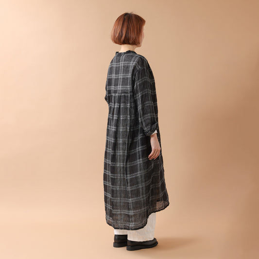 Veritecoeur リネンチェックスキッパーワンピース / VC-2810