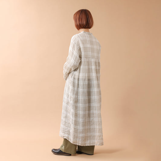 Veritecoeur リネンチェックスキッパーワンピース / VC-2810
