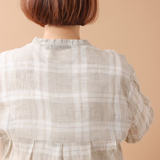 Veritecoeur リネンチェックスキッパーワンピース / VC-2810