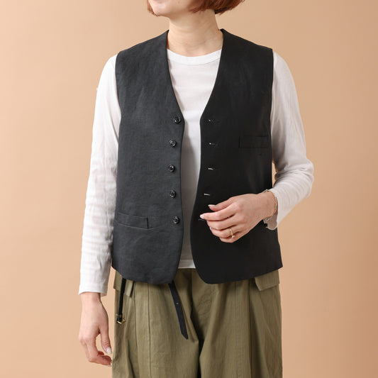 A PIECE OF LIBRARY ソリッドリネンヴォヤージュベスト / 726108