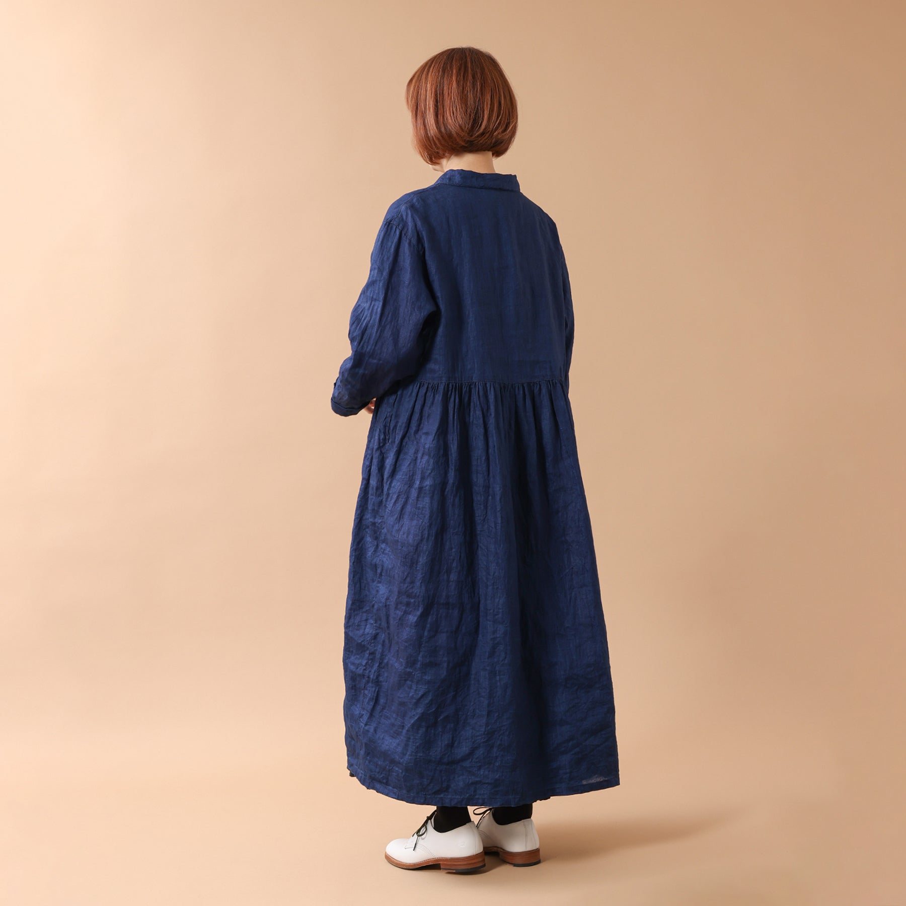 ICHI ANTIQUITÉS INDIGO LINEN DRESS / 1100921