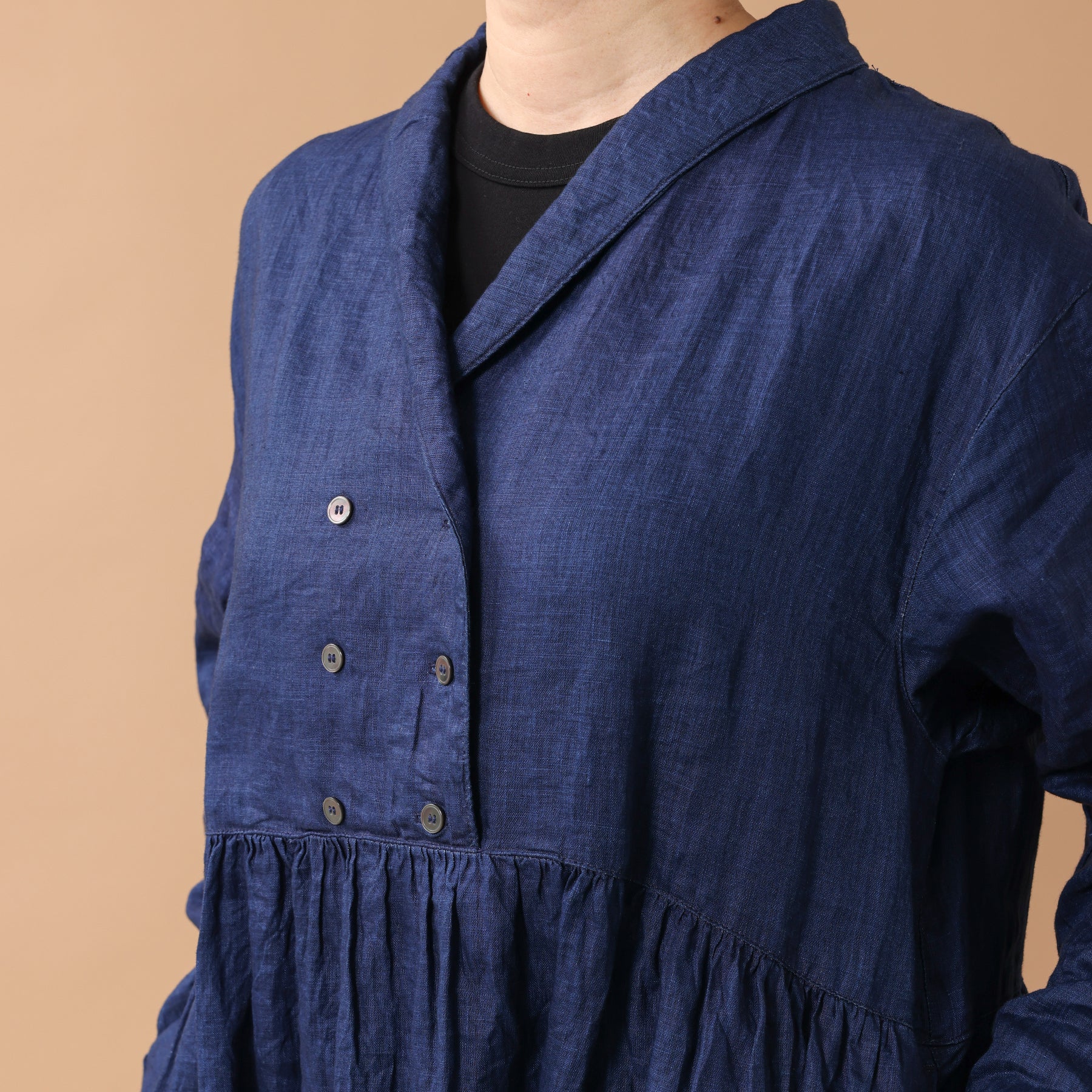 ICHI ANTIQUITÉS INDIGO LINEN DRESS / 1100921