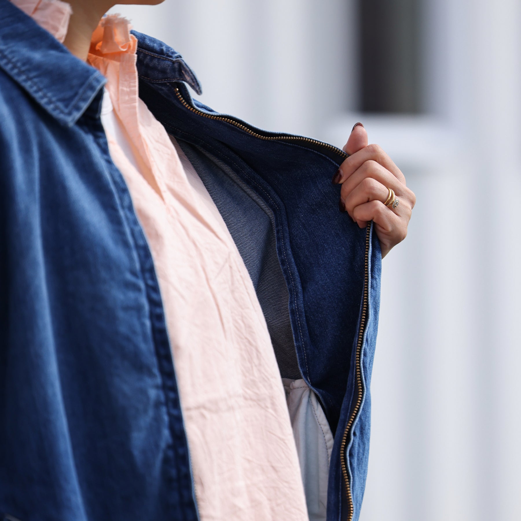 Veritecoeur ユニセックスデニムブルゾン / VC-2772U