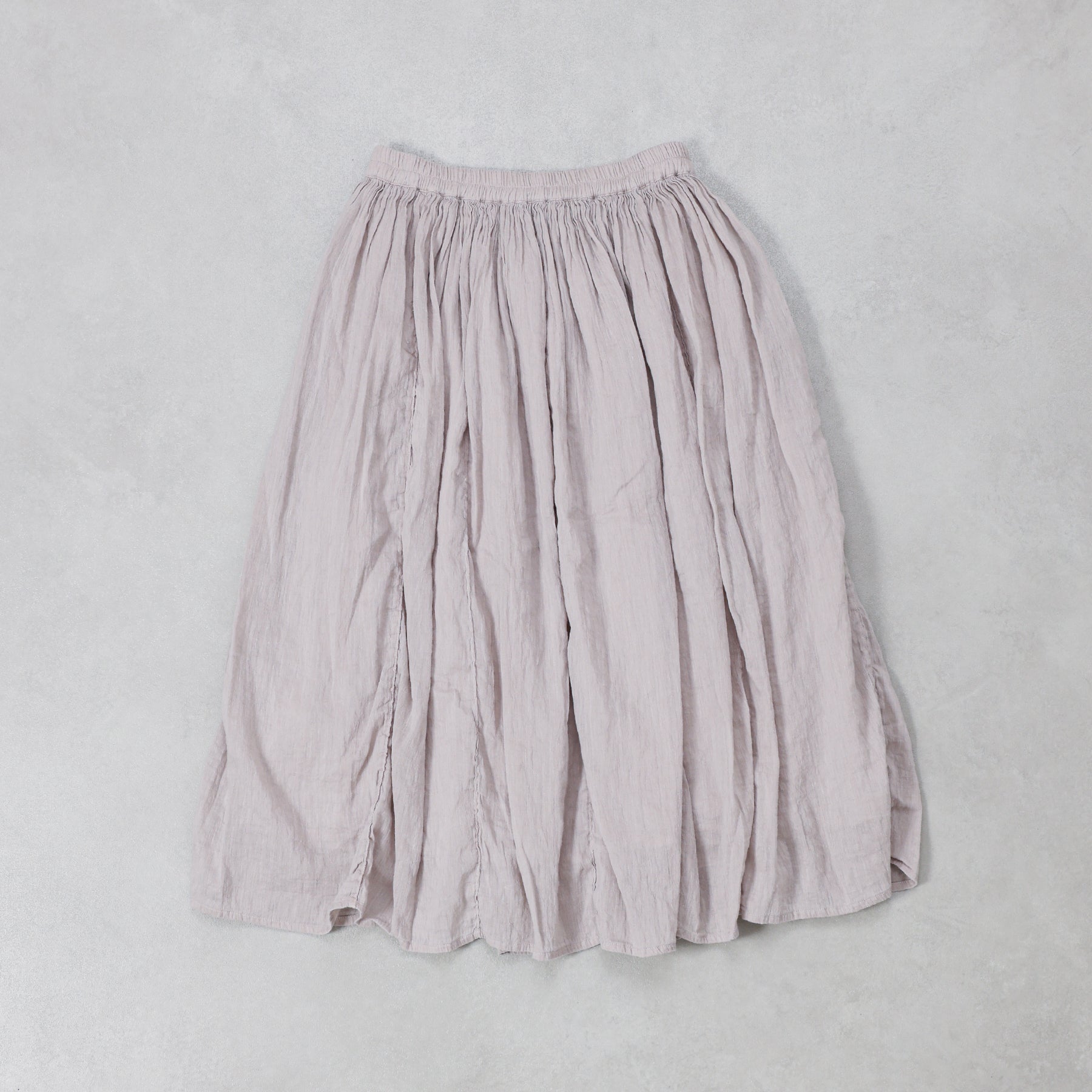 maison de soil  60s AUTOLOOM LINEN/COTTON PLAIN OVERDYE GATHERED SKIRT / INMDS26012D