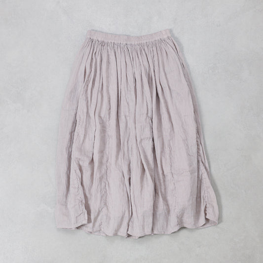 maison de soil  60s AUTOLOOM LINEN/COTTON PLAIN OVERDYE GATHERED SKIRT / INMDS26012D