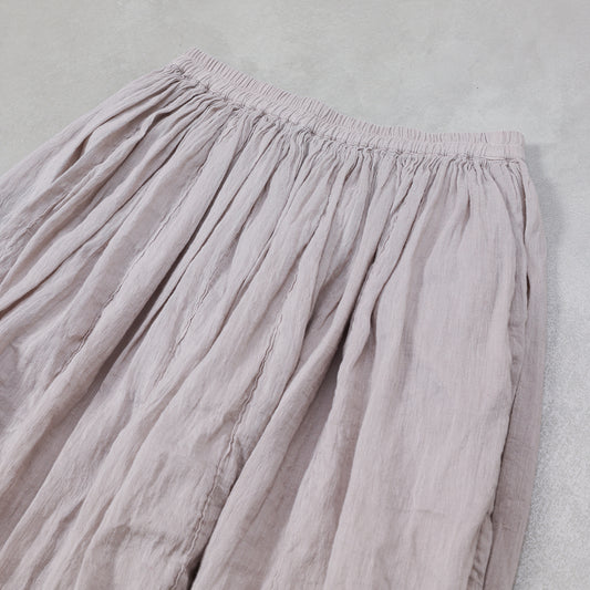 maison de soil  60s AUTOLOOM LINEN/COTTON PLAIN OVERDYE GATHERED SKIRT / INMDS26012D