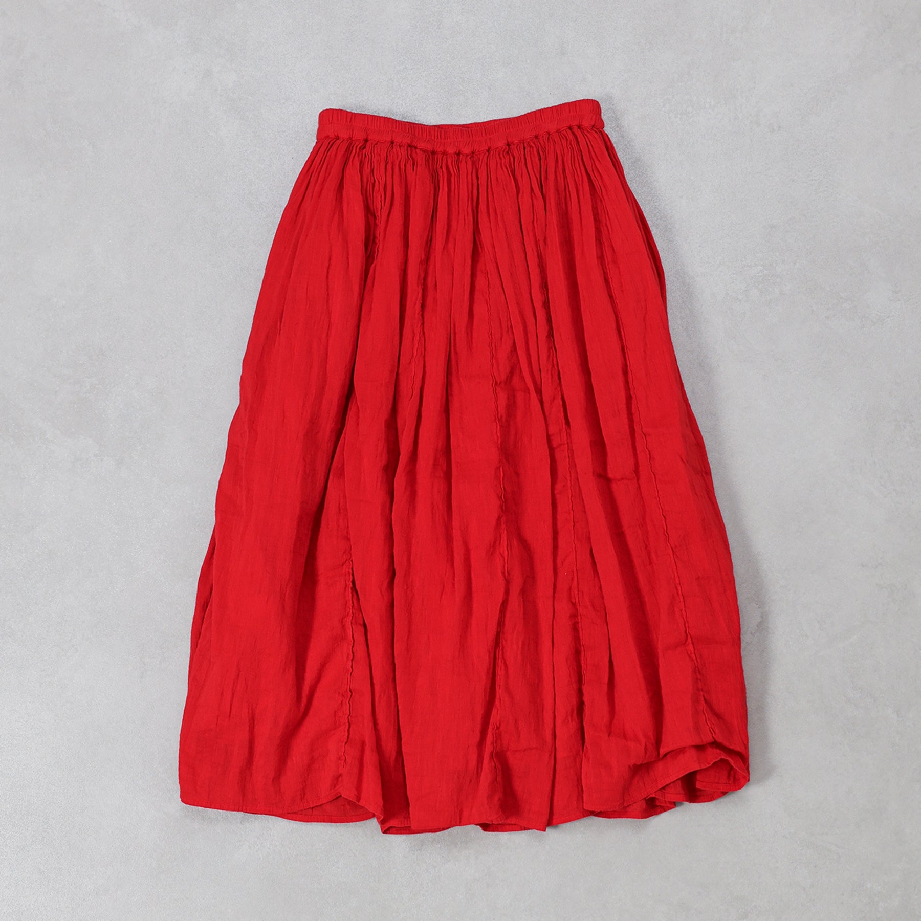 maison de soil  60s AUTOLOOM LINEN/COTTON PLAIN OVERDYE GATHERED SKIRT / INMDS26012D