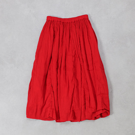 maison de soil  60s AUTOLOOM LINEN/COTTON PLAIN OVERDYE GATHERED SKIRT / INMDS26012D