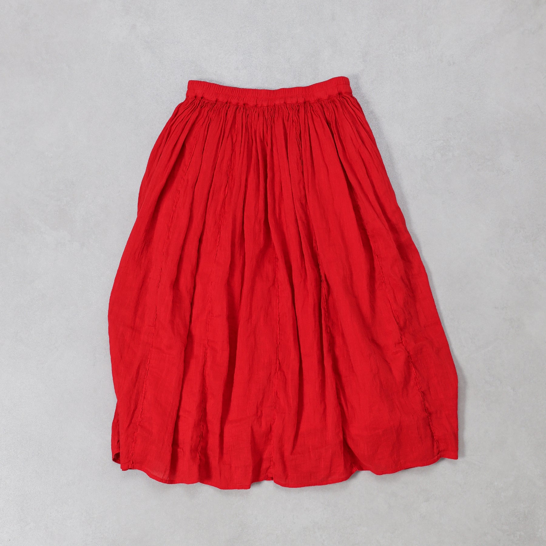 maison de soil  60s AUTOLOOM LINEN/COTTON PLAIN OVERDYE GATHERED SKIRT / INMDS26012D