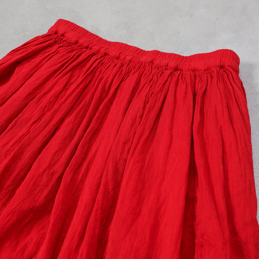 maison de soil  60s AUTOLOOM LINEN/COTTON PLAIN OVERDYE GATHERED SKIRT / INMDS26012D