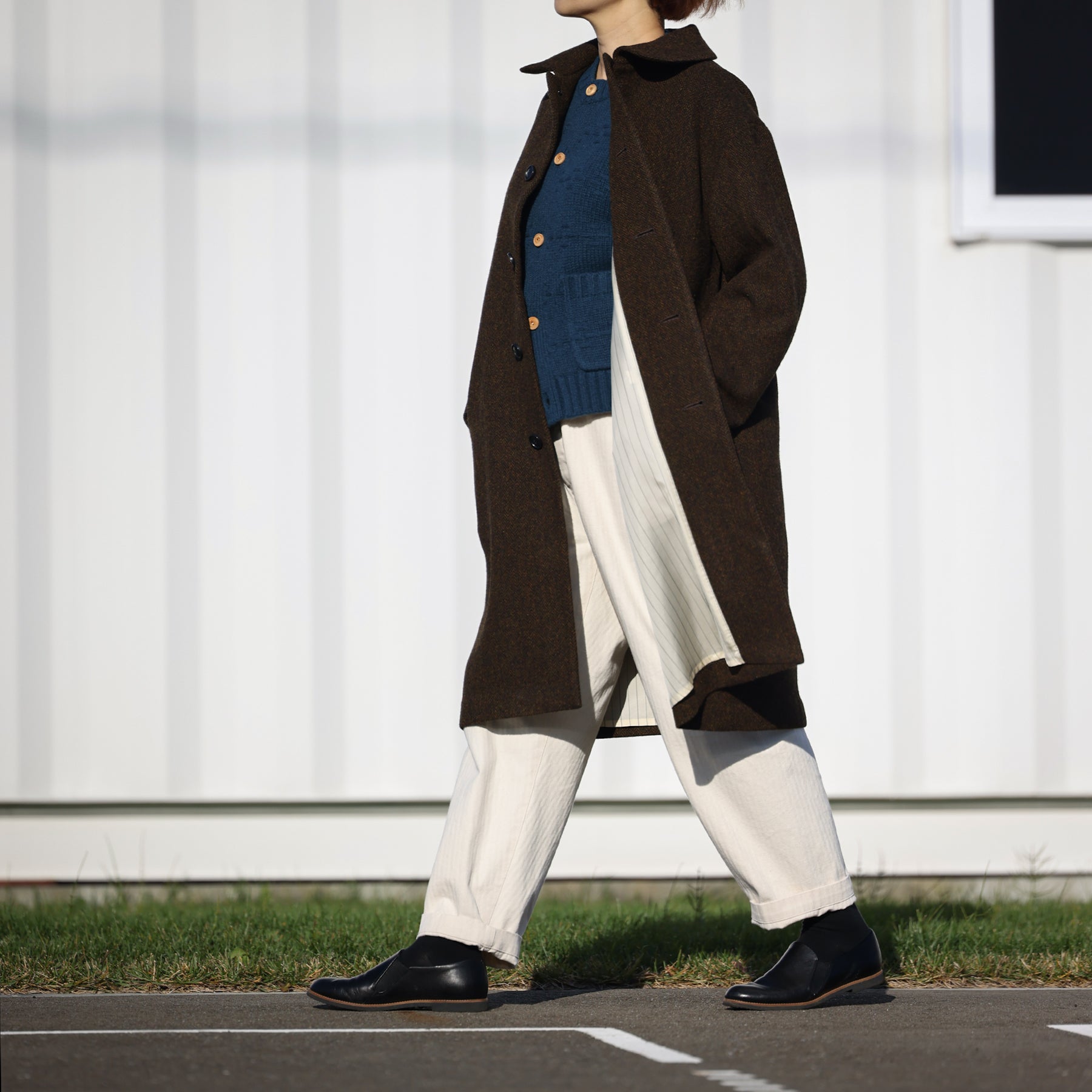 A PIECE OF LIBRARY ウールヘリンボンスミスコート / 725507