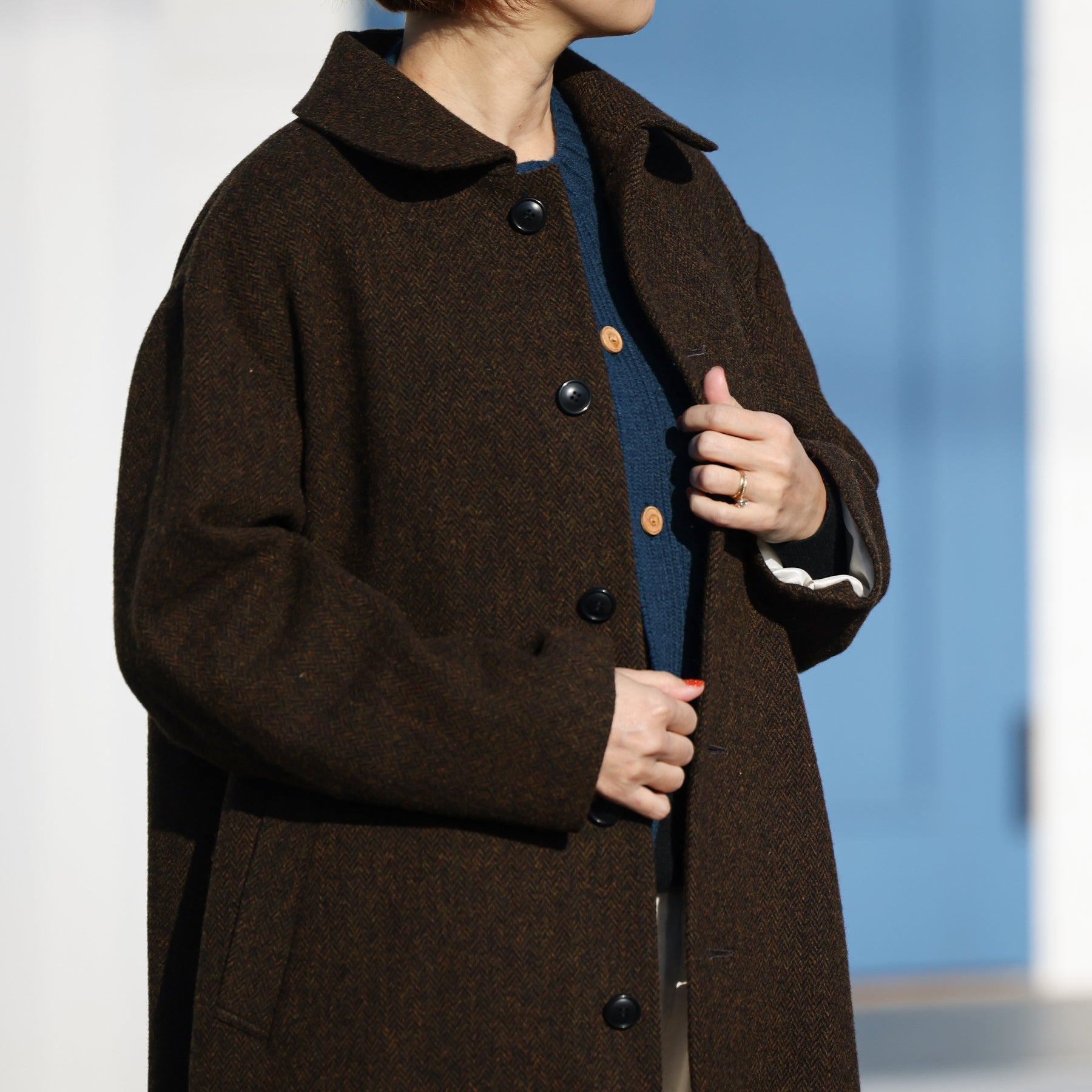 A PIECE OF LIBRARY ウールヘリンボンスミスコート / 725507