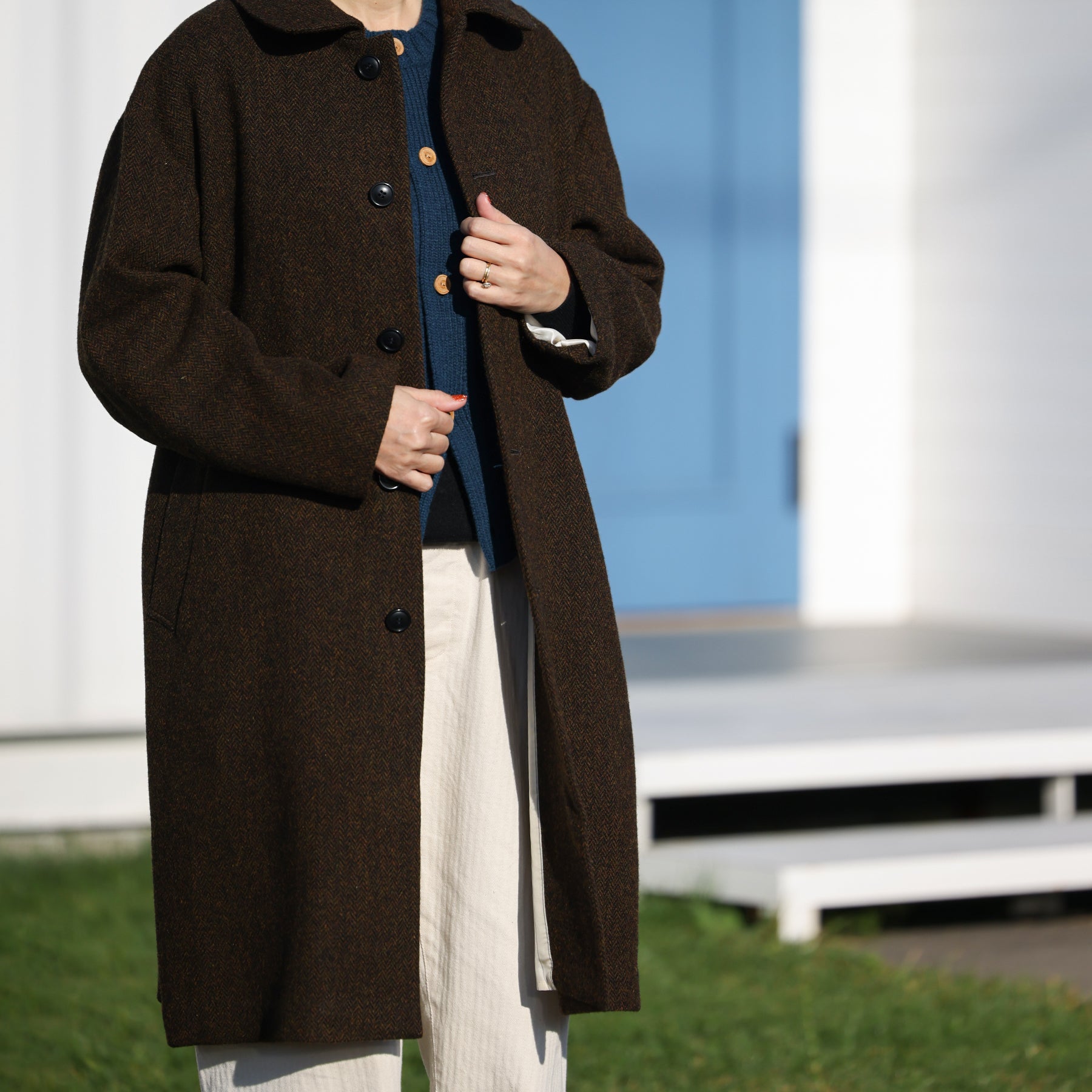 A PIECE OF LIBRARY ウールヘリンボンスミスコート / 725507