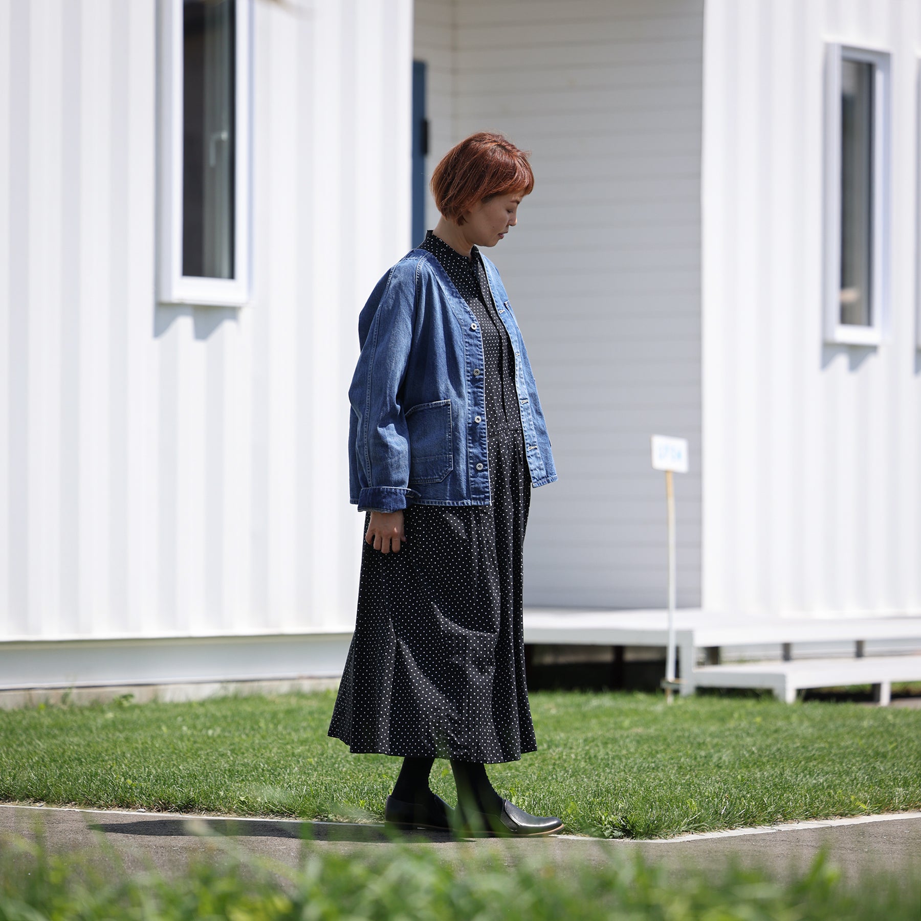 Veritecoeur ノーカラーデニムカバーオール / ST-186