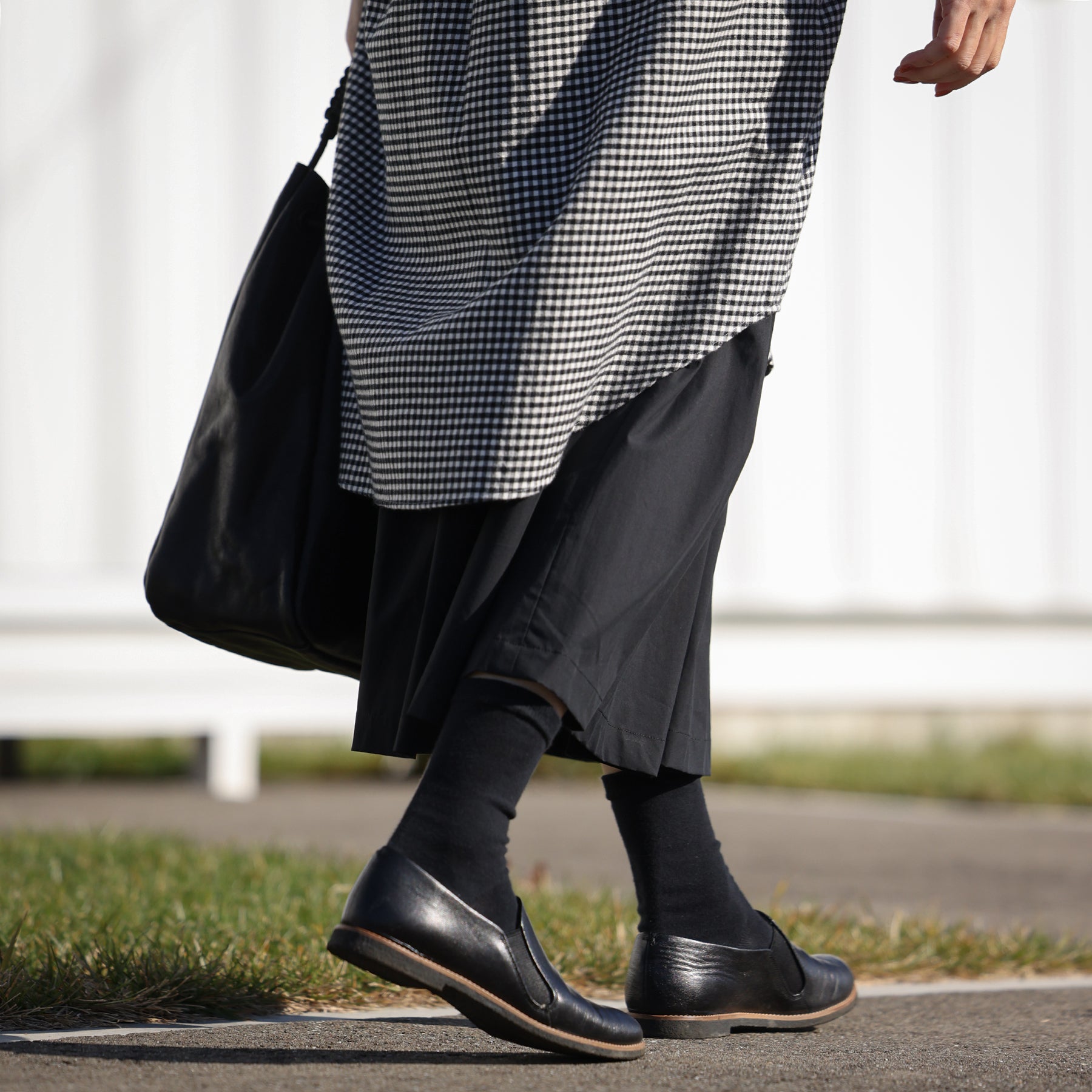 PORTER CLASSIC ROLL UP FLANNEL GINGHAM SHECK DRESS / PC-016-3043