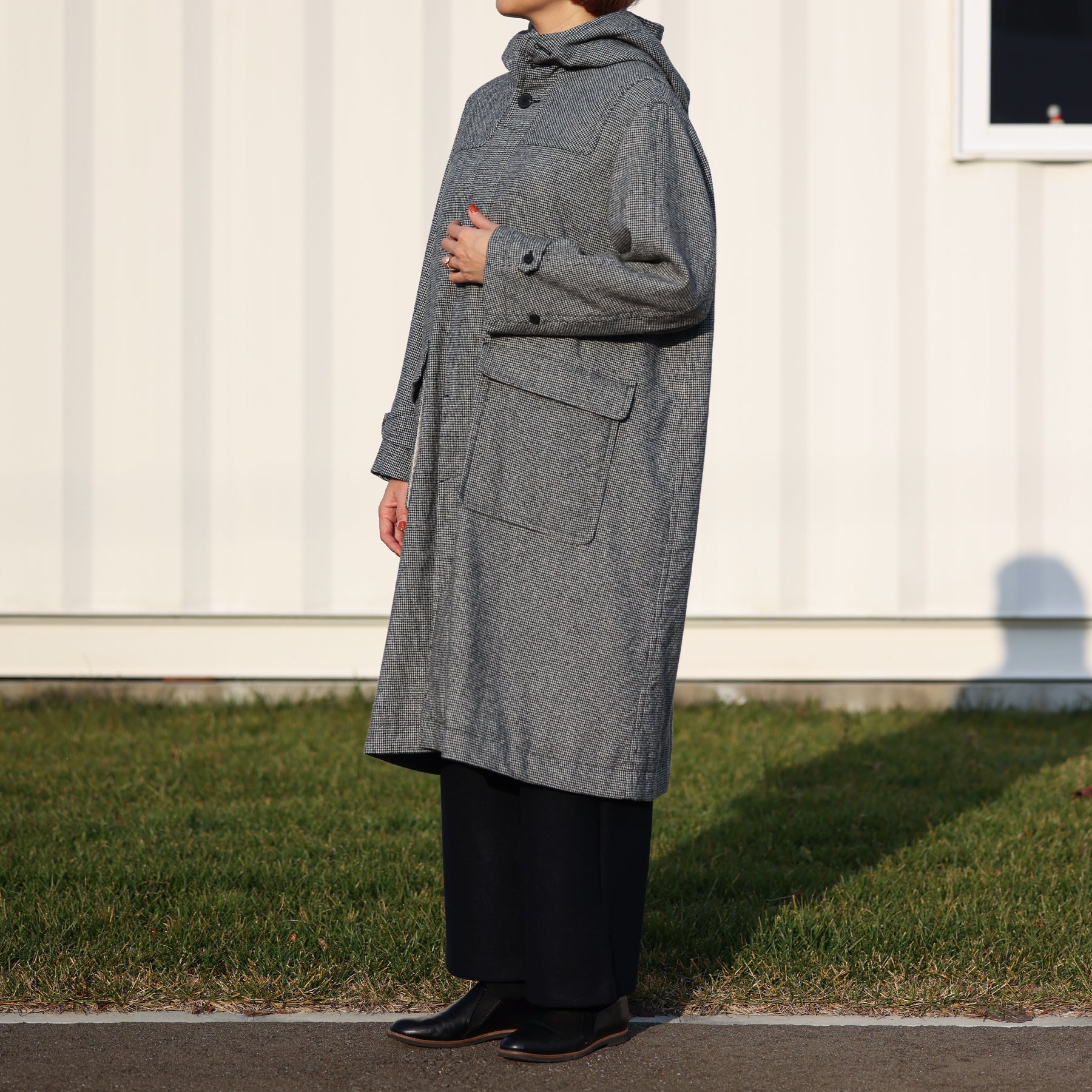 FIRMUM 千鳥ダップルロングコート / SN-FR1401CT