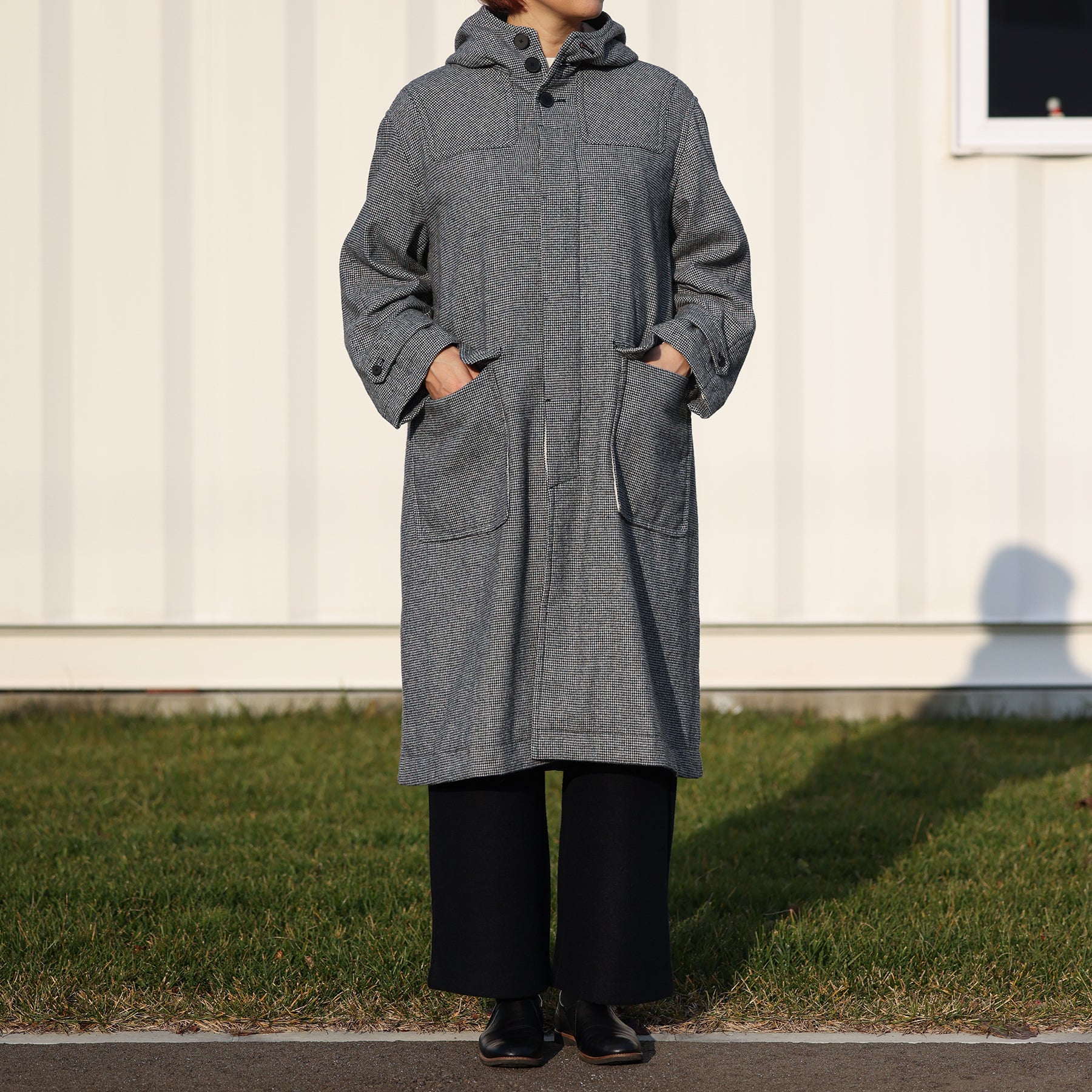 FIRMUM 千鳥ダップルロングコート / SN-FR1401CT