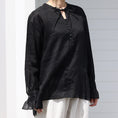 Gallery viewerに画像を読み込む, MANON  LINEN PULL OVER RIBBON BLOUSE
