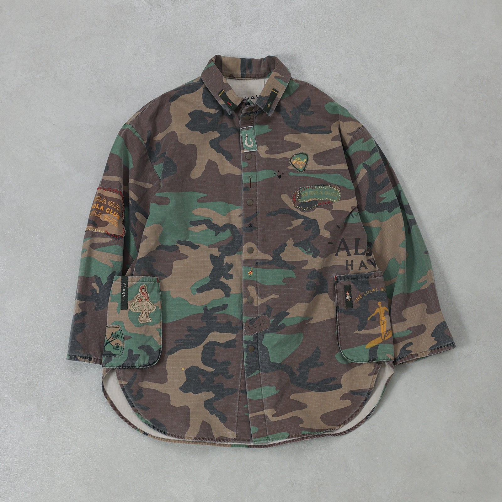 PORTER CLASSIC ALOHA CAMOUFLAGE SHIRT JACKET/ PC-008-3880